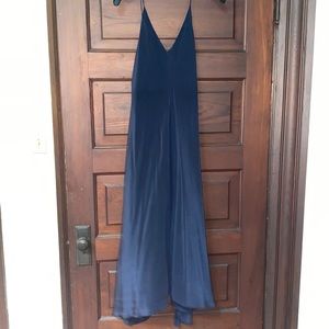 Navy Silk Slip Dress 100% Silk